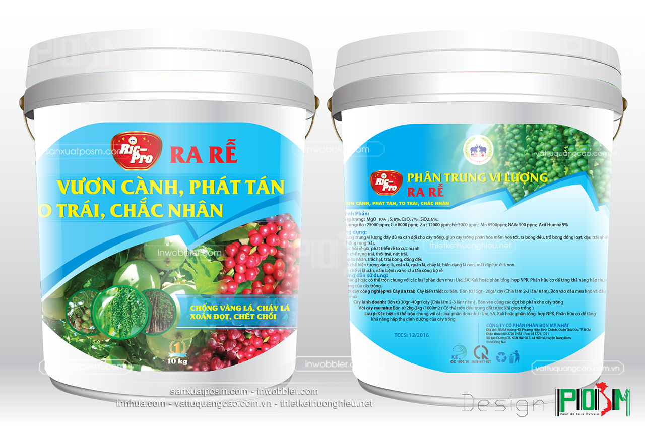 In tem nhãn, thiết kế tem nhãn phân bón Mỹ Nhật